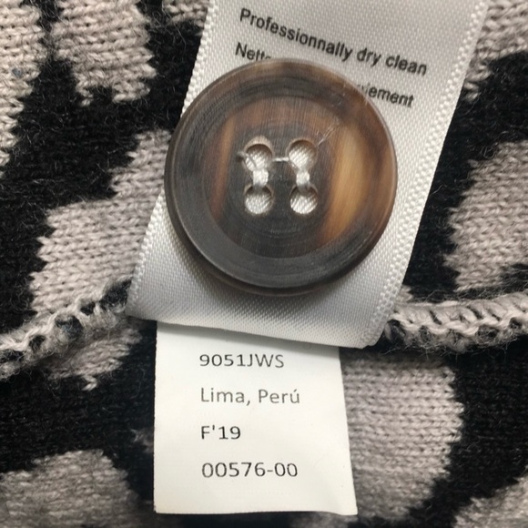 NATION LTD Kelly Blazer Leopard Cardigan Sweater Knit Jacket Wool Black Brown M - Picture 14 of 16